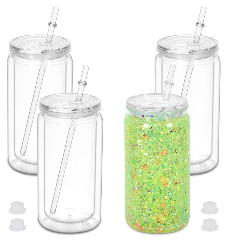 Acrylic snow globe tumbler